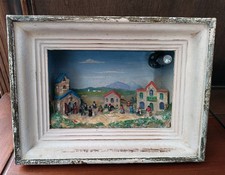 Diorama Vintage Années 1960 – Scène de Mariage de Crèche Provençale