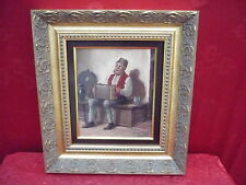 Beau, Ancien Tableau__Homme Avec Accordéon__Signé!