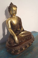 Grand Très Soignée Sakyamuni Bouddha Statue De Tibet Avec Or Corps, 6,8 KG