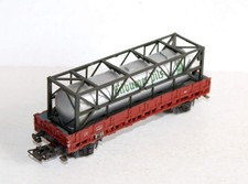 RARE! MARKLIN HO WAGON TOMBEREAU RIDELLE BASSE PORTE CONTAINER CITERNE BITBURGER