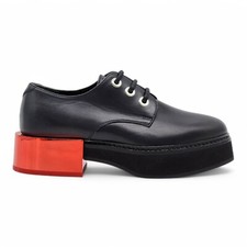 Alexander McQueen Creeper Derby Chaussures Cuir Noir Ue 35 US 5 - Neuf