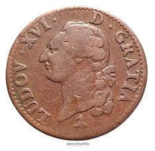 Louis XVI . Sol à L'ecu 1791