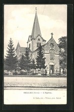 Old postcard Selles, L ́Eglise, view of the Church 