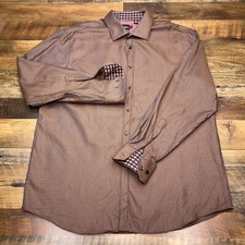 PARC 81 Men's Long Sleeve Button Up European Fabric Brown - Sz 2XL (18-18.5)