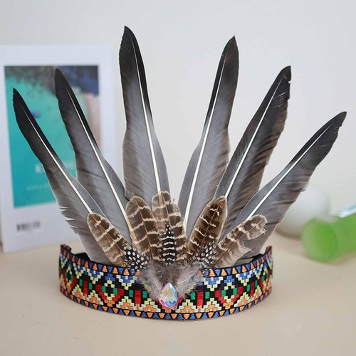 Coiffe indienne plumes - indienne,
