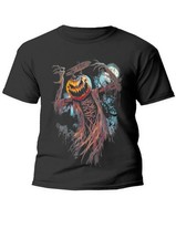 Tee shirt epouvantail citrouille 100% coton