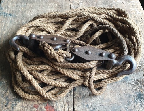 Palan ancien corde - , chanvre