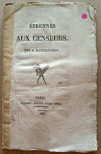 OLD BOOK - ETRENNES AUX CENSORS by A. MARTAINVILLE - 1822