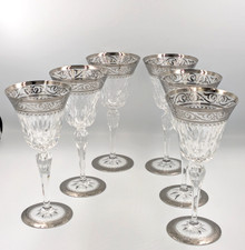 Set Of 6 French St Louis Stella Water Glass Platinum 8 3/8" - Excellent!