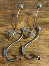 40 antique Art Deco nickel-plated brass hooks / wall coat rack / hook /