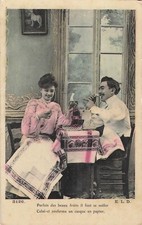 CP COUPLE LAUGHING AT TABLE IN FRONT OF WINDOW - 88428