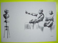 SÉRIGRAPHIE " HUMOUR NOIR , HOMMES EN BLANC "  Claude SERRE/ médecin, psy , kiné