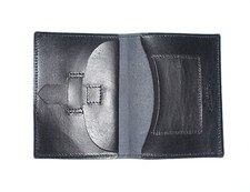 GERMAN ARMY WWII WW2 REPRO BLACK LEATHER DOCUMENT SOLDBUCH WALLET POUCH