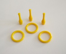 PLAYMOBIL (U1106) CIRCUS - Lot of 6 Yellow Juggler Rings & Keels Vintage 3513 