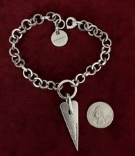 Pianegonda Italy Sterling Silver  Lovesick Bracelet w/Dangle Heart. Adjustable