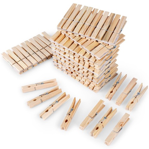 Pinces linge bambou 100pcs - pinces,