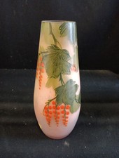 Vase En Pâte De Verre Émaillé Signé LEUNE ? H 24.5cm Diam. 10cm