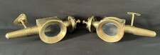 Pair of 19th century brass carriage lanterns, lenticular glazing