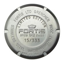 Fond de boîtier FORTIS acier brossé pour Flieger 595.22.158.2 Limited Edition