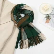 Echarpe femme hiver acrylique étole motif à carreaux rideaux comme écharpe ou