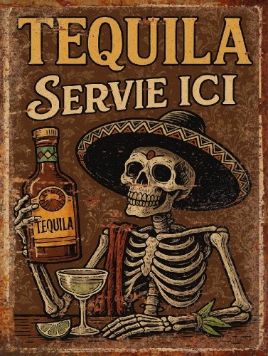 Plaque murale tequila servie - plaque,
