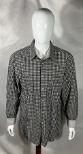 PARC 81 Mens XXL/XXG  18-18 1/2  Black Check Cotton Long Sleeve Dress Shirt