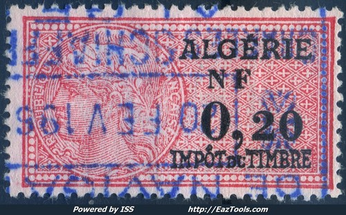 Algerie timbre fiscal - algerie, nf