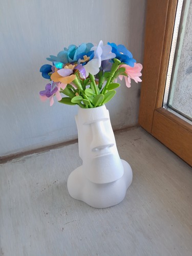 Vase plastique moaï art - plastique,