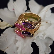 Bague Vintage Xxl Plaqué Or