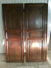 2 PORTES ARMOIRE 1880/1920 chene massif style néo -gothique tres bon etat