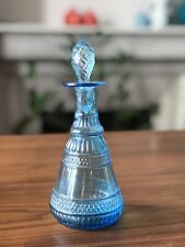 PORTIEUX chiseled blue glass carafe? and its PINE CONE-shaped cap