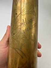 Alsace 1914-1917 vase douille d'obus Artisanat de tranché N°1 Militaria