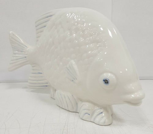 Sculpture blanche poisson - blanche,