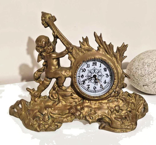 Horloge cheminée laiton - horloge, de