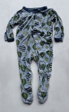 Kickee Pants Bamboo Footie Pajama Baby Size 0-3 Months Hot Air Ballon Blue Green