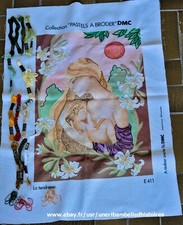 Canevas DMC, La tendresse, mère et son enfant, avec fils et numéros,