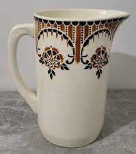 Antique Art Deco Vintage Factory Saint-Amand Ceramic Toilet Jug Pitcher