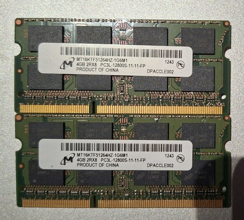 Lot 2x4gb micron ddr3l - micron,