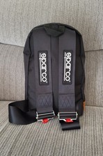 Sparco Bride Black Racing Seatbelt Strap Backpack Bag