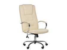 Cuir Fauteuil Direction Siège de Bureau Beige Avec Massage Chauffage