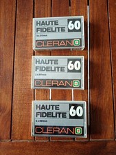 lot 3 K7 AUDIO VIERGES-CLERAN-60-haute fidelite-cassette audio tape-vintage