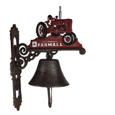 Plaque de signalisation en fonte pour tracteur Farmall rouge porte murale...