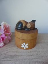 Boite chat en bois avec 6