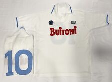 Maillot Maradona NAPOLI Blanc Buitoni 10 1985/86 Polo De Football Vintage