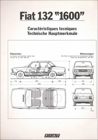 Brochure fiat 132 - ▄▀▄,