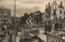 Les Petites Dalles France ruins of casino fire 1904 vintage postcard