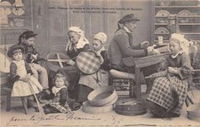 Old postcard 29 weaving sieve and screen family of banalecserie des industries bre
