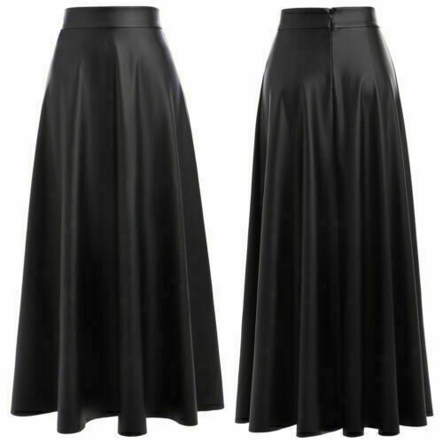 Jupe longue cuir véritable - en,