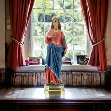 Objet religieux statue Sainte Lucie peinte à la main 