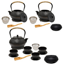 Théière en fonte 1,5L noire théière japonaise avec tamis en acier inoxydable